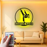 Insegna in metallo personalizzata LED Karate Kick Regalo per Arti Marziali Decorazione per Dojo o Palestra