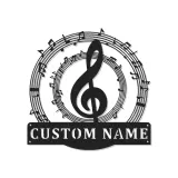 Personalized Treble Clef LED Sign | Custom Music Note Metal Art | Studio Wall Decor for Musicians