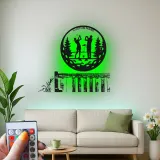 Custom Golf Couple Metal Sign | Personalized Golfer LED Wall Art | Unique Anniversary Gift for Golfers | Home Bar Decor