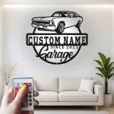 Insegna in metallo LED personalizzata per auto classiche regalo per appassionati di auto decorazione per garage 4