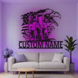 Custom Military Eagle Led Light Metal Wall Art Personalized Patriotic Gift for Veterans Man Cave or Office Decor