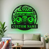 Custom Boombox Led Light Metal Wall Art Personalized Music Lover Gift Retro Decor for Music Room