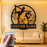 Insegna LED personalizzata per pattinaggio artistico | Arte da parete in metallo per pattinatrice | Regalo per skater e decorazione camera teen