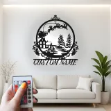 Custom Santa Sleigh Led Light Metal Wall Art Christmas Gift for Families Festive Living Room Decor
