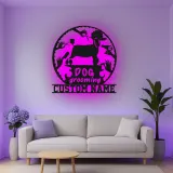 Insegna in metallo LED personalizzata per toelettatura di cani - Regalo per toelettatori - Decorazione per salone