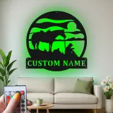 Insegna in metallo LED personalizzata con cowboy e cavallo - Regalo western per lui, decorazione rustica per ranch 2