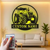 Insegna in metallo LED personalizzata a forma di trattore - Regalo per agricoltori, decorazione rustica per fattoria 1