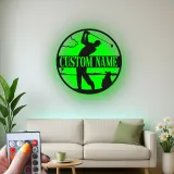 Personalized Golfer Metal Sign | LED Lighted Golf Wall Art | Custom Name Decor for Man Cave & Office Gift