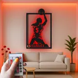 Cartel de metal LED personalizado de jugador de baloncesto - Regalo deportivo para atletas - Decoración de sala de juegos 2
