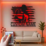Personalized Gardener LED Metal Sign | Custom American Flag Art | Outdoor Yard Decor | Gift for Mom