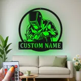 Cartel de metal LED personalizado para soldadores, regalo para mecánicos, decoración de taller