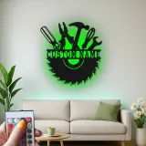 Cartel de metal personalizado con luz LED de juego de herramientas regalo para el manitas decoración de garaje o taller 1