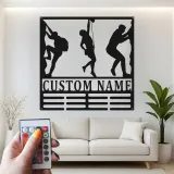 Arte in Metallo per Arrampicata su Roccia Personalizzata | Insegna Nome LED Personalizzata | Regalo per Amanti dell'Avventura e Decorazione per Palestra