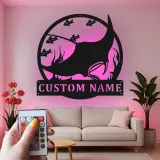 Custom Manta Ray Metal Wall Art | LED Ocean Life Sign | Personalized Nautical Decor for Beach House | Gift for Marine Lovers