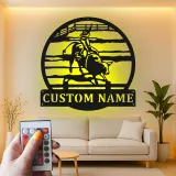 Arte de metal de jinete de toro de rodeo | Cartel LED de vaquero personalizado | Decoración y regalo de rancho western personalizado