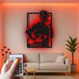 Décoration murale en métal LED personnalisée pour silhouette d'entraîneur - Cadeau pour passionnés de sport, décoration de salle de jeux