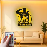 Insegna LED Personalizzata per Soldato Salutante | Arte in Metallo con Bandiera Americana Personalizzata | Decorazione Militare Patriottica | Regalo per Veterani