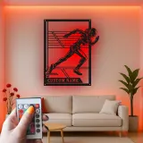 Personalized Runner Metal Sign | LED Track and Field Wall Art | Custom Sprinter Name Decor | Gift for Athlete