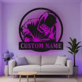 Décoration murale en métal LED personnalisée pour soudeurs - Cadeau pour la décoration de garage ou d'atelier 1