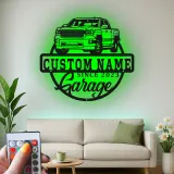 Cartel de metal LED personalizado para garaje de camiones, regalo para entusiastas de coches, decoración de man cave