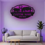 Cartel de metal LED de granja de cerdos personalizado Regalo para agricultores Decoración rústica de granero