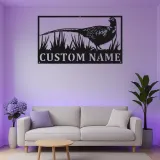 Fasan Metall Wandkunst | Personalisiertes LED-Schild für die Hütte | Individuelles Geschenk für Jäger & Lodge-Dekor