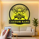 Personalized Firefighter LED Sign | Custom Metal Wall Art for Fire Station | Fireman Retirement Gift