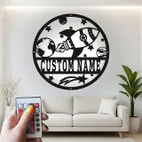 Panneau Personnalisé de Fusée Spatiale | Art Murale en Métal avec Nom Personnalisé | Décor Rétroéclairé Espace pour Chambre d'Enfant | Cadeau de Nurserie Astronaute