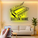 Personalisiertes Harmonica LED-Schild | Metall Musiker Wandkunst | Individuelle Musikzimmer Dekoration | Geschenk für Bluesliebhaber
