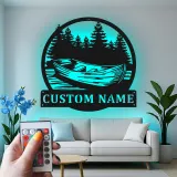 Décoration murale en métal LED personnalisée pour maison de lac