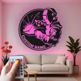 Cartel de metal LED personalizado para soldadores, regalo para decoraciones de garaje o taller