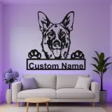 Custom German Shepherd LED Metal Sign | Personalized Dog Wall Art | Pet Memorial Gift & Modern Home Decor for Dog Lovers