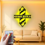 Custom Barber Pole Led Light Metal Wall Art Personalized Gift for Barbers Salon Decor Sign