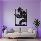 Panneau LED personnalisé de combattant de karaté | Décoration murale en métal des arts martiaux personnalisée | Décor de dojo et de gym pour passionnés
