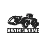 Décoration murale en métal LED personnalisée pour excavateur - Cadeau pour passionnés de construction - Décor de garage ou de bureau