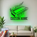Personalisiertes Harmonica LED-Schild | Metall Musiker Wandkunst | Individuelle Musikzimmer Dekoration | Geschenk für Bluesliebhaber