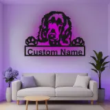 Cartel de metal LED personalizado de Cocker Spaniel - Regalo para amantes de los perros - Decoración para el salón