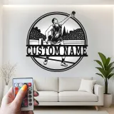 Custom Discus Thrower Led Light Metal Wall Art Athlete Gift for Sports Enthusiasts Game Room Decor