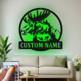 Custom Moose Metal Sign with LED | Personalized Wildlife Wall Art | Rustic Cabin & Lodge Decor for Hunter Gift