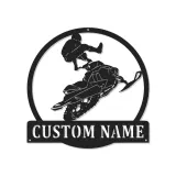 Snowmobile Stunt Rider LED Sign | Personalized Metal Wall Art | Man Cave & Garage Decor | Custom Extreme Sports Gift