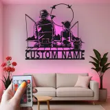 Custom Fishing LED Metal Wall Art | Personalized Father & Son Decor | Lake House & Cabin Gift