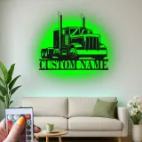 Personalisierte LED-Signatur für Lkw | Individuelle Metall-Wandkunst für große Lkw | Trucker Namensschild für Garage oder Man Cave | Geschenk für Ihn