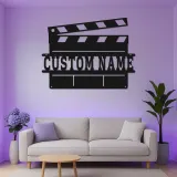 Panneau de Clap de Film Personnalisé | Art mural en métal LED pour Salle de Cinéma à Domicile | Ardoise de Film Personnalisée | Cadeau pour Amoureux du Cinéma