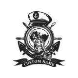 Panneau ancre sirène nautique | Décoration murale en métal LED personnalisée | Cadeau marin pour décor de maison de plage