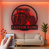 Personalisierte LED-Beleuchtung Metall-Wandkunst für Traktoren – Geschenk für Landwirte, Garage oder Stall Dekor