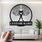 Décoration murale en métal personnalisée avec lumière LED - Arbre de vie pour la méditation