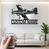 Insegna in metallo LED personalizzata per aereo - Regalo di aviazione per piloti - Decorazione per hangar o ufficio