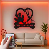 Insegna in metallo LED personalizzata per toelettatore di cani - Regalo per amanti degli animali - Decorazione per salone di toelettatura