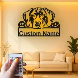 Insegna in metallo LED personalizzata per amanti dei cani con Alano - Regalo per la sala da pranzo 2