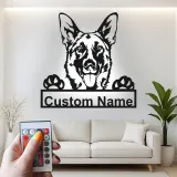 Custom German Shepherd LED Metal Sign | Personalized Dog Wall Art | Pet Memorial Gift & Modern Home Decor for Dog Lovers